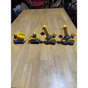 Vintage 1999 Tyco‎ Sesame Street Construction Vehicles Lot Elmo Cookie Ernie